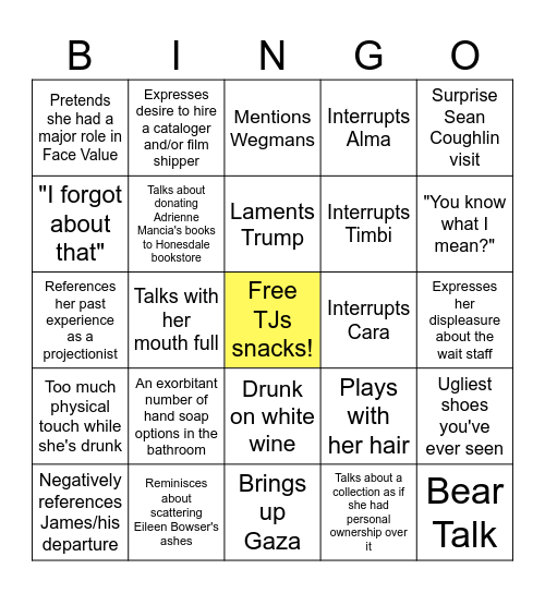 Katie Bingo Card