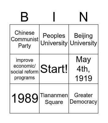 Student Protest Bingo! Bingo Card