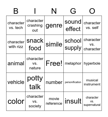 End of the Book Bingo Card
