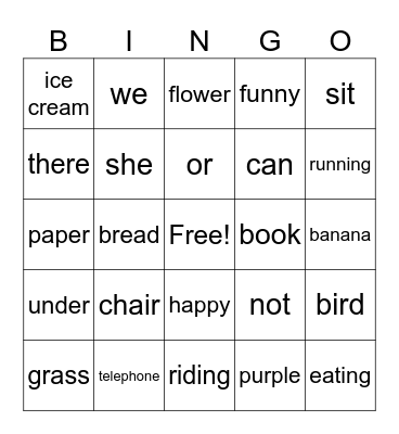 Edmark 7- Bingo Card