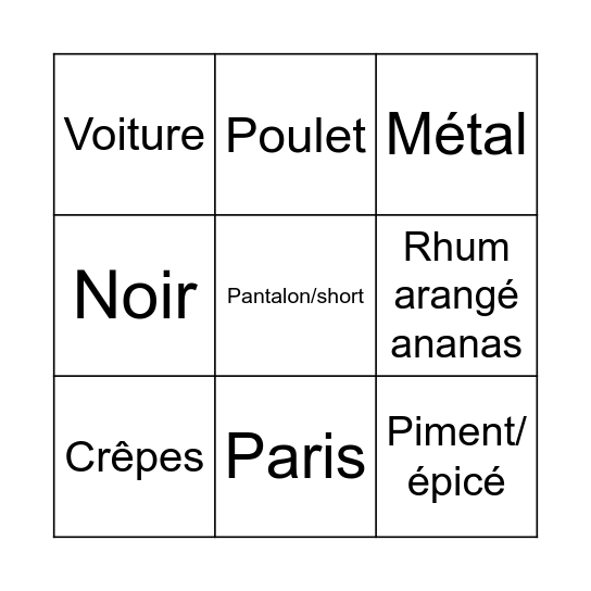 Vincent Bingo Card