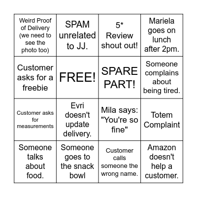 Joseph Joseph Consumer Care Bingo Card