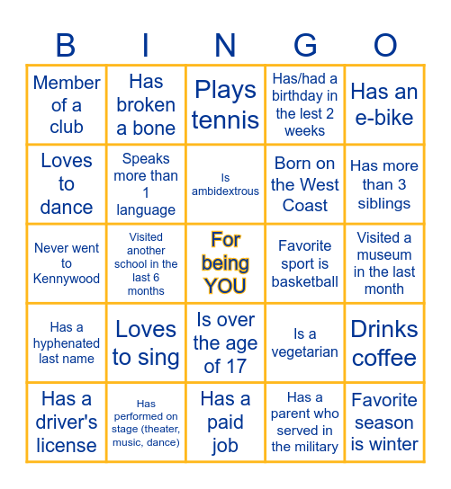 PHCSA Bingo Card