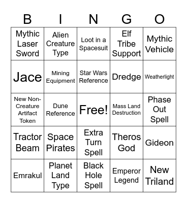 Edge of Eternities Bingo Card