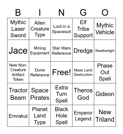 Edge of Eternities Bingo Card