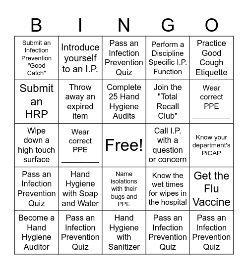 General Hospital Bingo Card