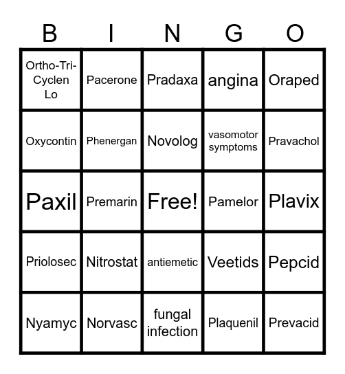 121-140 brand Bingo Card