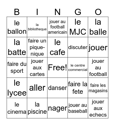 Chapter 2, Vocabulary 2 Bingo Card