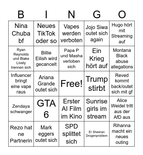 2025 public Bingo Card