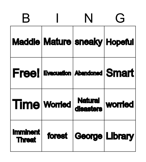 Alone Bingo Card