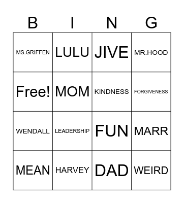 THIEF OF ALWAYS Bingo Card