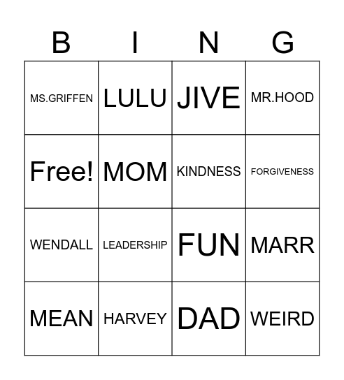 THIEF OF ALWAYS Bingo Card