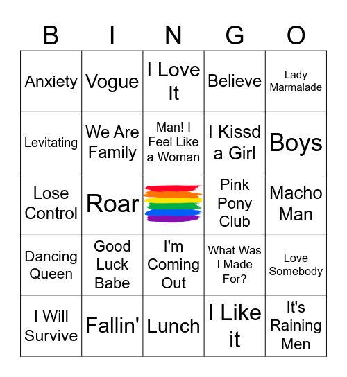 Pride Parade Bingo Card