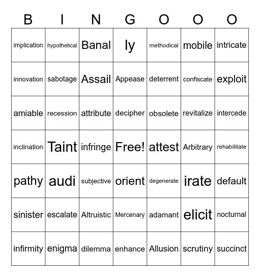 Bingo Card