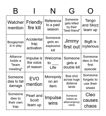 Life Series Bingo Card