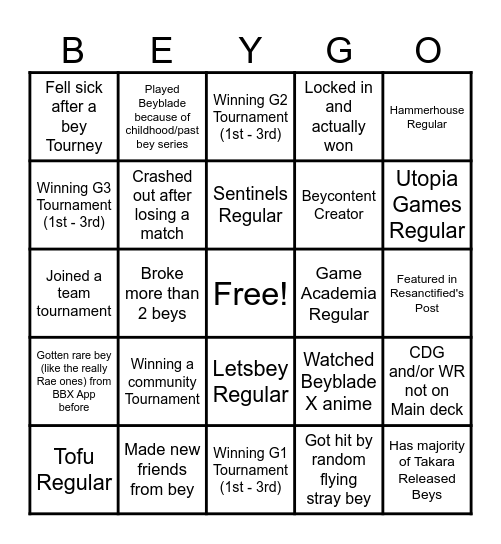 SG BBX Bingo Card