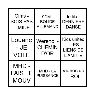 BINGO MUSICAL Bingo Card