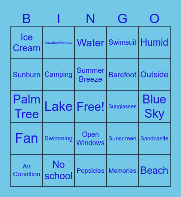 Summer Bash! Bingo Card