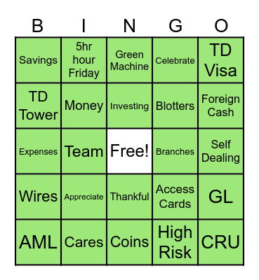 Employee Appreciate Week Bingo Card