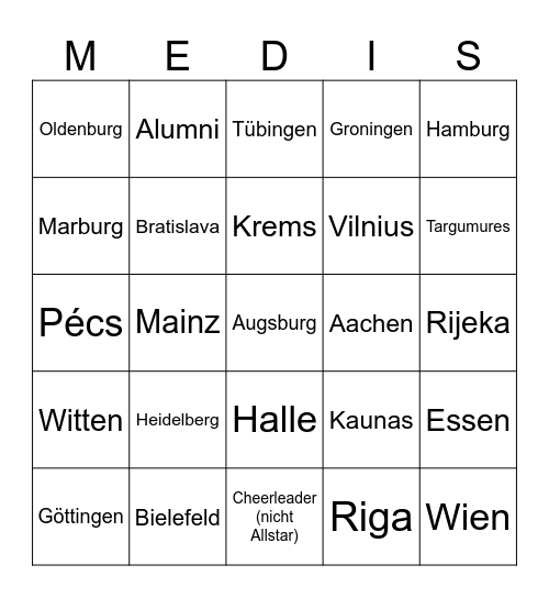 Kussbingo! Bingo Card