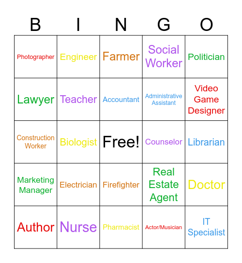 Career Bingo Card