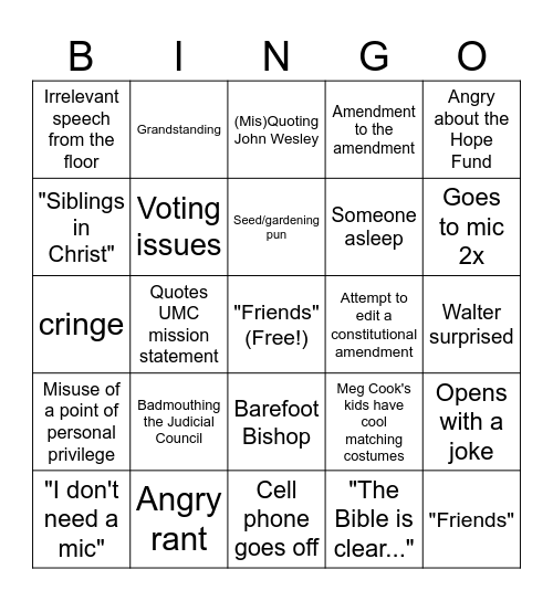 Monday - UMCSC 2025 - Sonseed Bingo Card