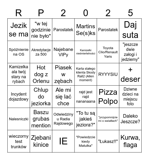 RP2025 Bingo Card