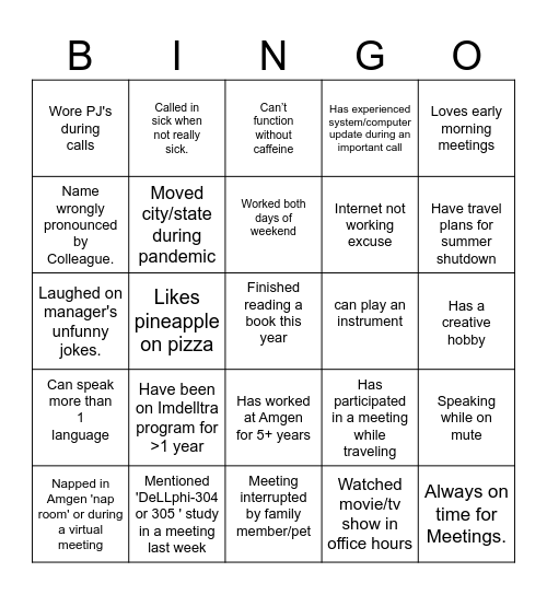 IMDELLTRA GPMT BINGO Card
