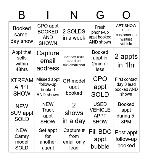 BDC BINGO Card