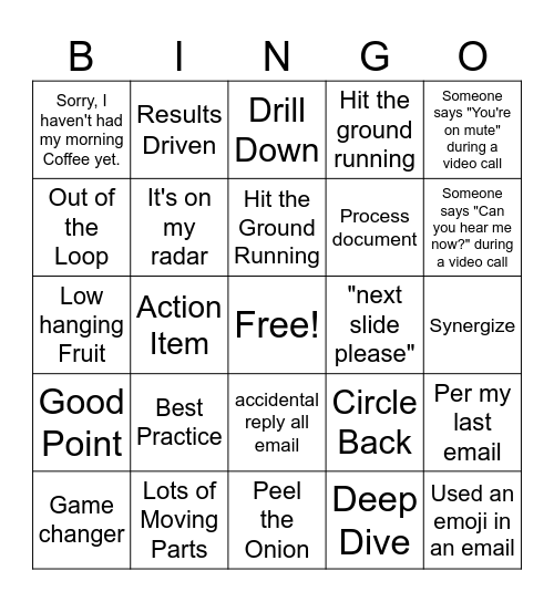 NPSW Office Bingo! Bingo Card