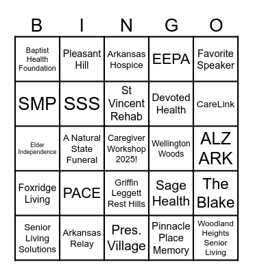 ALZ ARK Superhero BINGO Card
