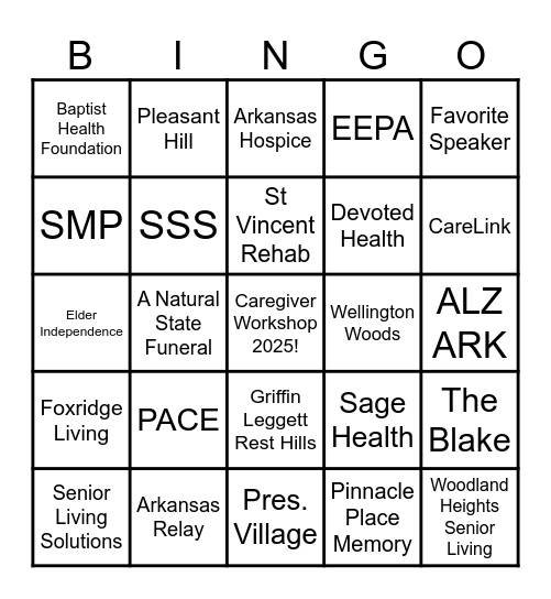 ALZ ARK Superhero BINGO Card