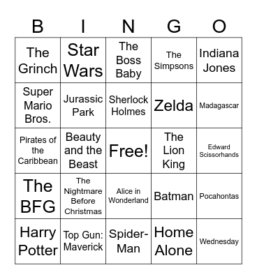 Media Arts Bingo Card