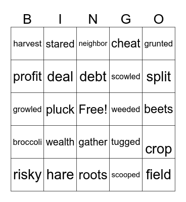 Tops and Bottoms Bingo Card