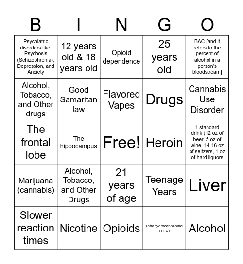 ATOD BINGO! Bingo Card