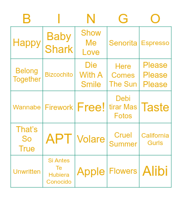 SUMMER Bingo Card
