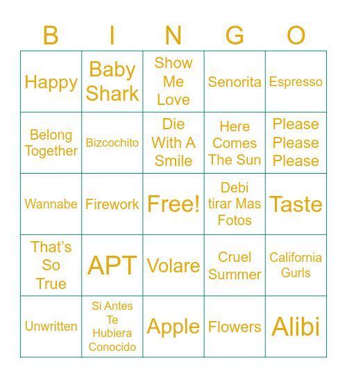 SUMMER Bingo Card