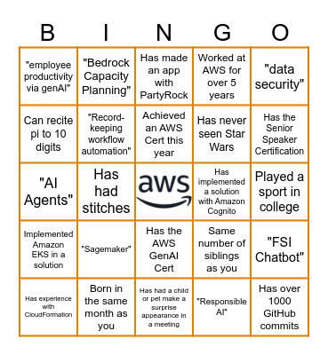 SLG/EDU SA Offsite 2025 Bingo Card