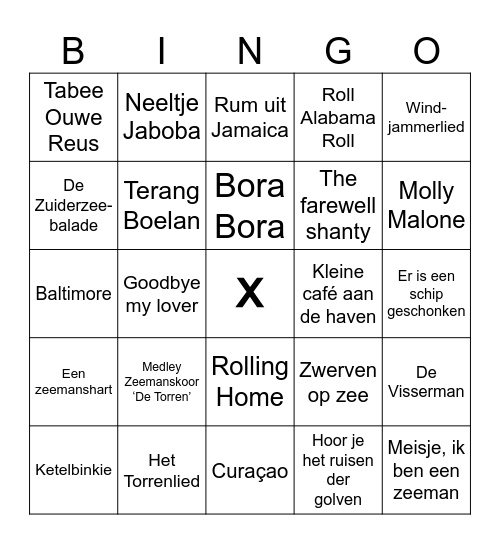 Muziekbingo ‘de Torren’ - 25 juni 2025 Bingo Card