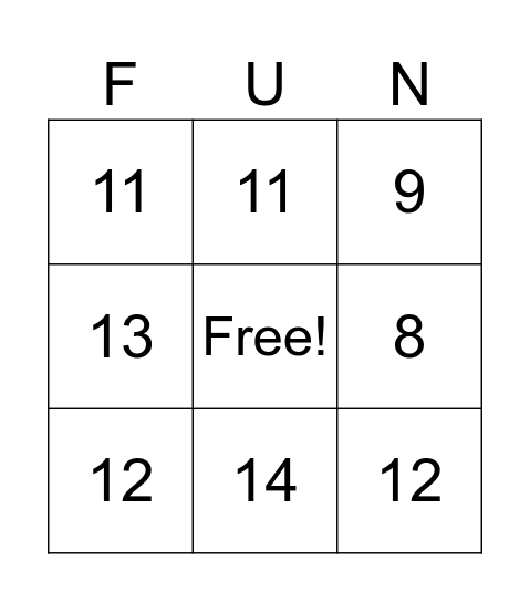 LAST 8 Math FACTS! Bingo Card