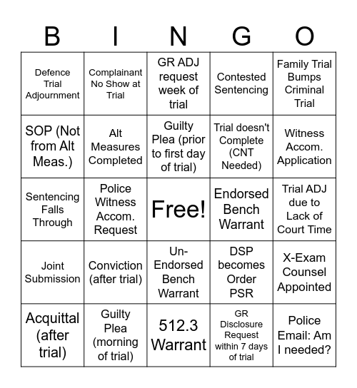 June Bingo Card