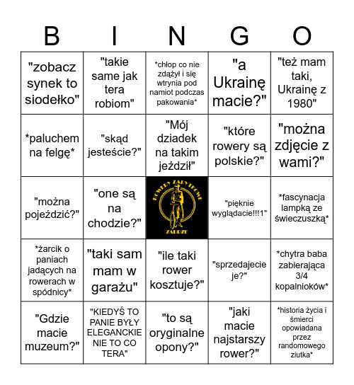 Rowerowe Bingo am I right brother Bingo Card