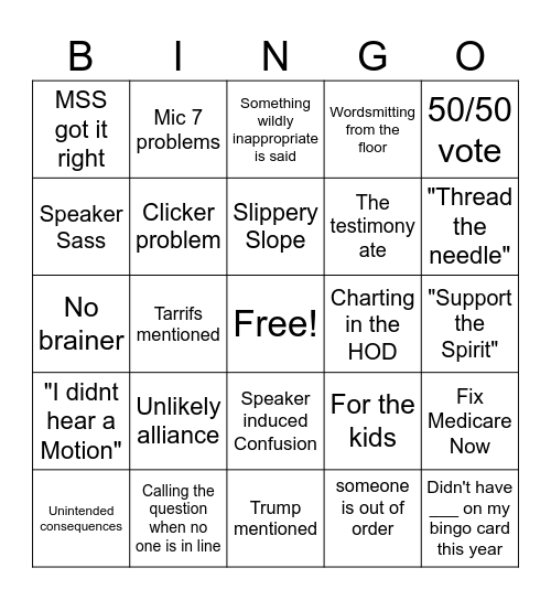 A-25 HOD Bingo Card