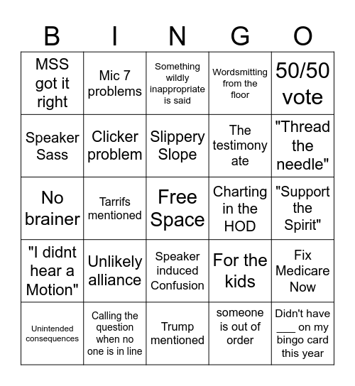 A-25 HOD Bingo Card