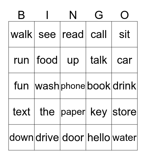 Bingo for Eric Bingo Card