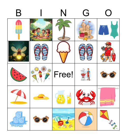 Summer FUn Bingo Card