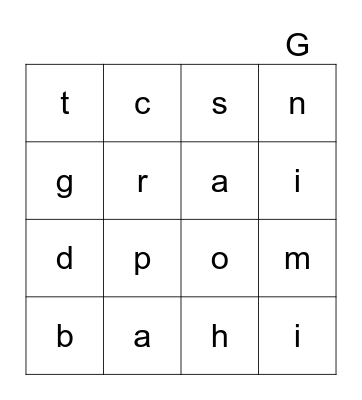 Letter Sounds - BB Set 1 Books 1- 4 Bingo Card