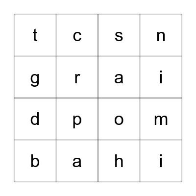 Letter Sounds - BB Set 1 Books 1- 4 Bingo Card