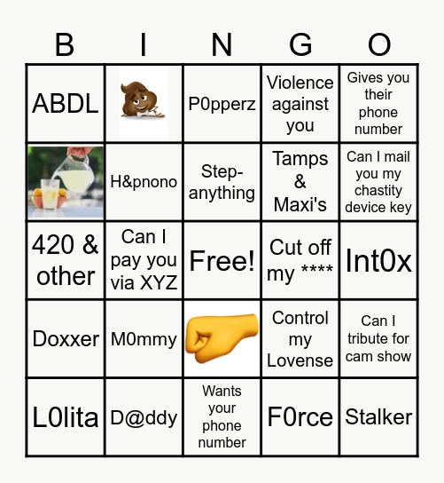 TOS VIO NO-NO BINGO Card