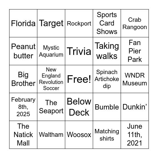 ❤️Taylor and Joseph❤️ Bingo Card